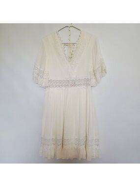 SOUTHERN FRIED CHICS DRESS WOMEN EASTER SPRING WESTERN RODEO COWGIRL CREAM (L)